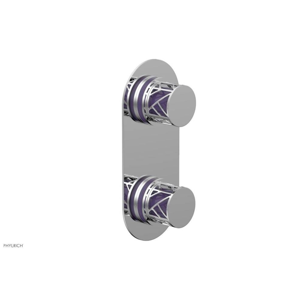Polished Chrome Jolie Oval Thermostatic Trim With Diverter Or Volume Control, Round Cutaway Handle