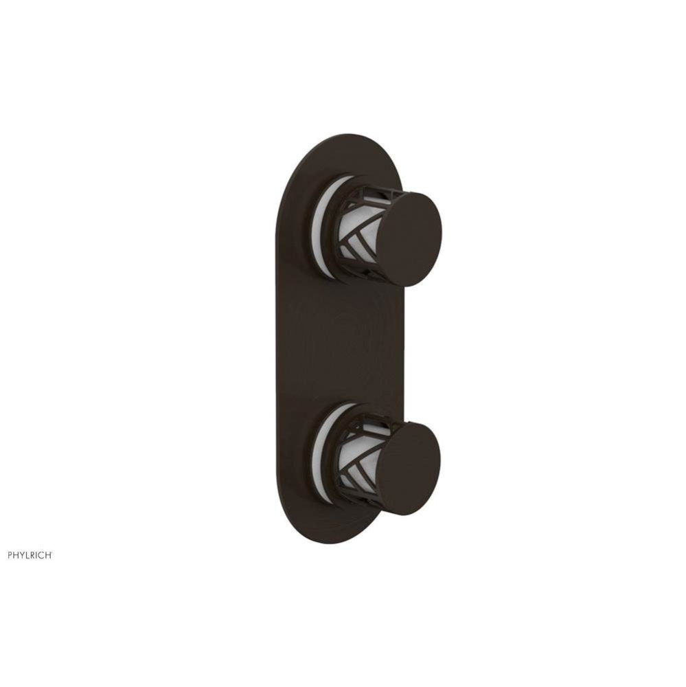 Antique Bronze Jolie Oval Thermostatic Trim With Diverter Or Volume Control, Round Cutaway Handles