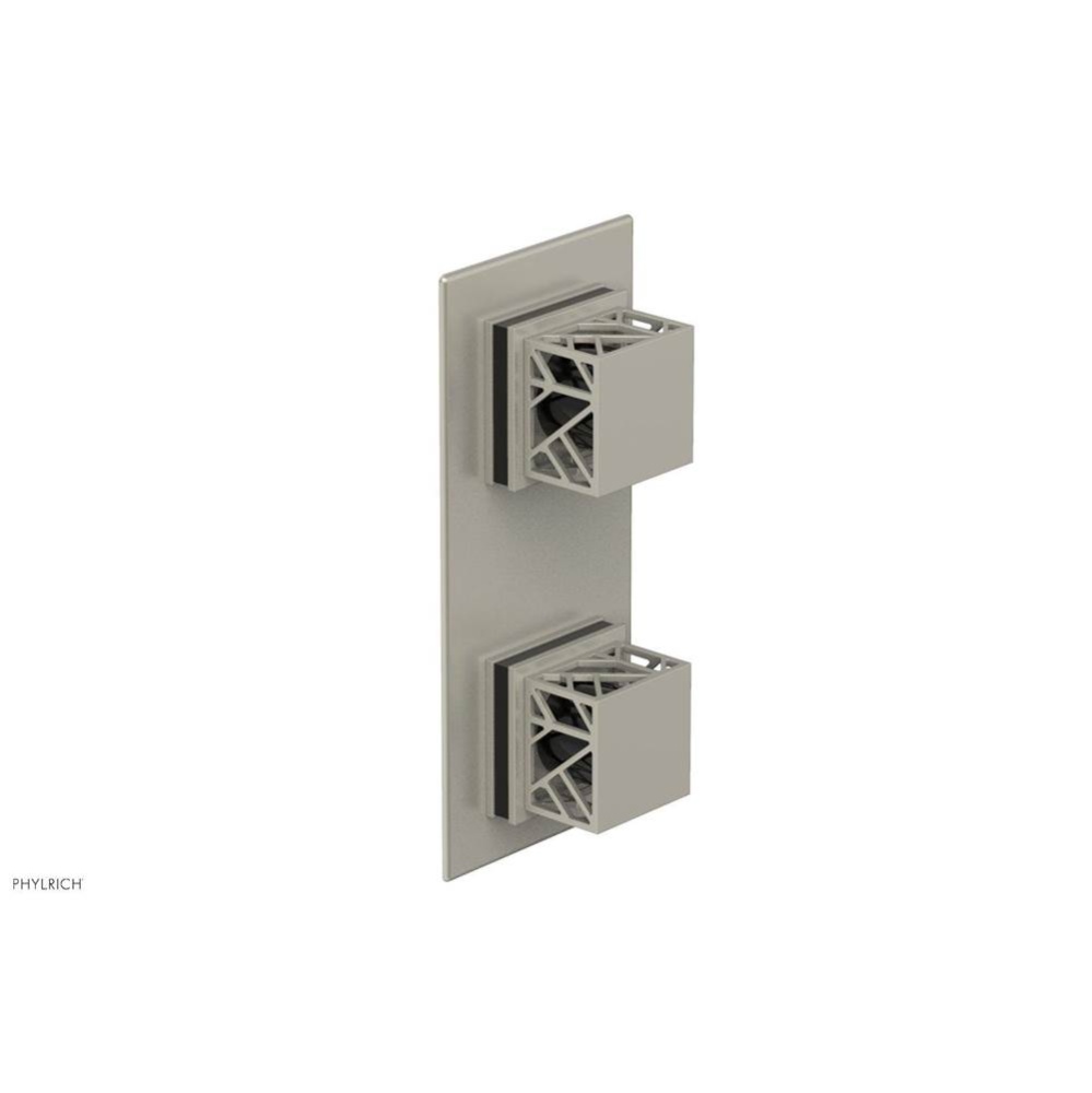 Burnished Nickel Jolie Rectangular Thermostatic Trim With Diverter Or Volume Control, Square Cutaw