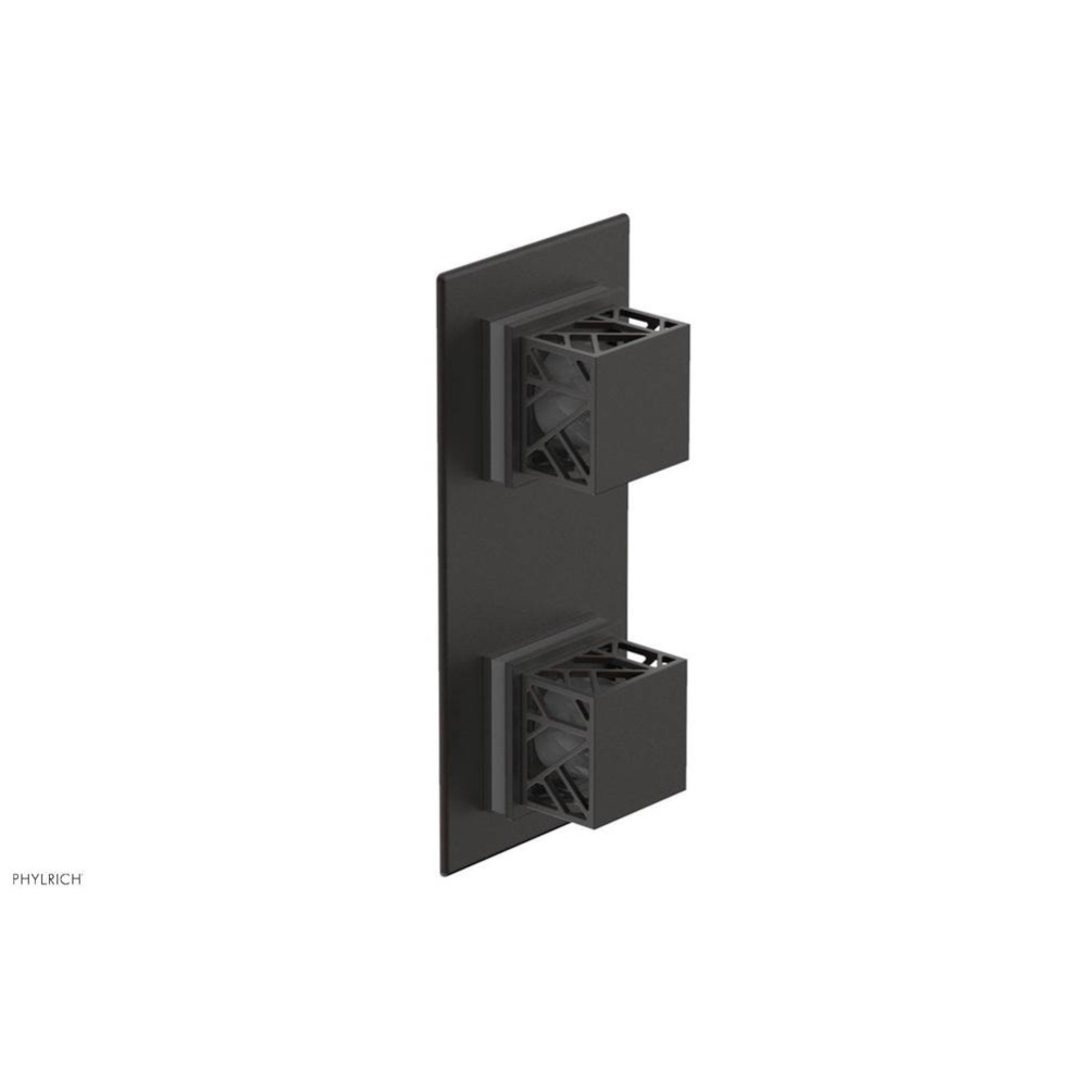 Oil Rubbed Bronze Jolie Rectangular Thermostatic Trim With Diverter Or Volume Control, Square Cuta