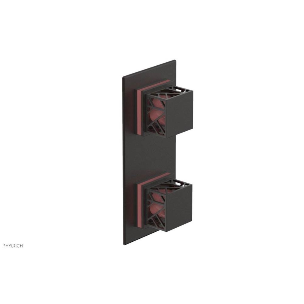 Oil Rubbed Bronze Jolie Rectangular Thermostatic Trim With Diverter Or Volume Control, Square Cuta