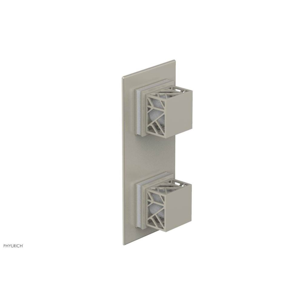Burnished Nickel Jolie Rectangular Thermostatic Trim With Diverter Or Volume Control, Square Cutaw