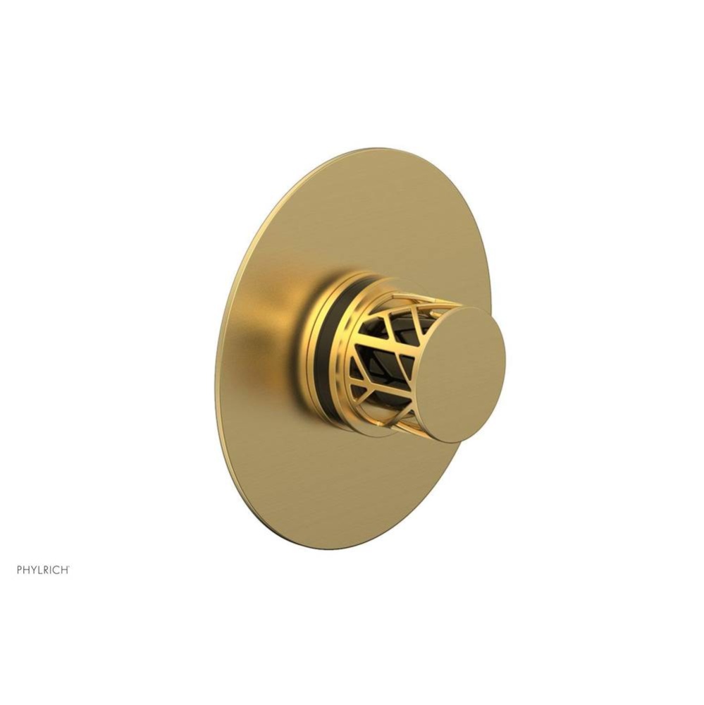 Burnished Gold Jolie Round Thermostatic/Pressure Balance Shower Trim With Round Cutaway Handle And