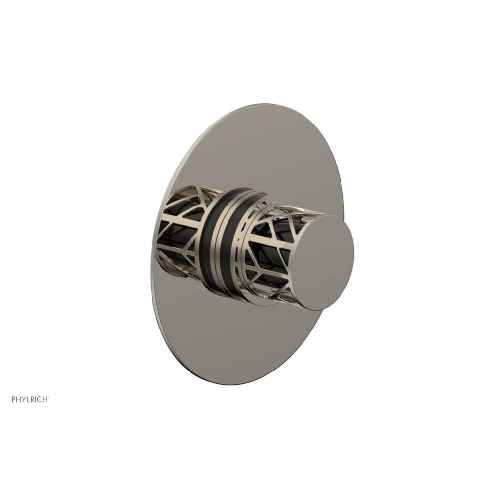 Polished Nickel Jolie Round Thermostatic/Pressure Balance Shower Trim With Round Cutaway Handle An