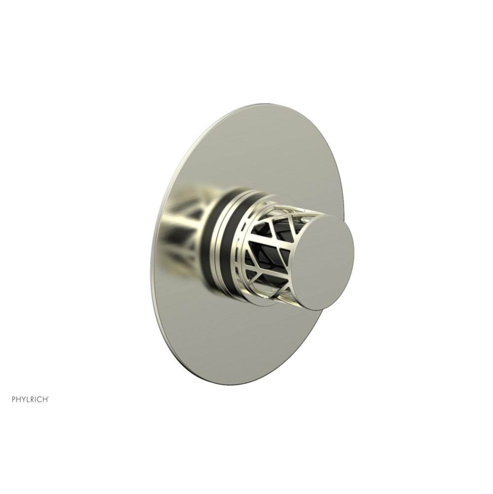 Satin Nickel Jolie Round Thermostatic/Pressure Balance Shower Trim With Round Cutaway Handle And B