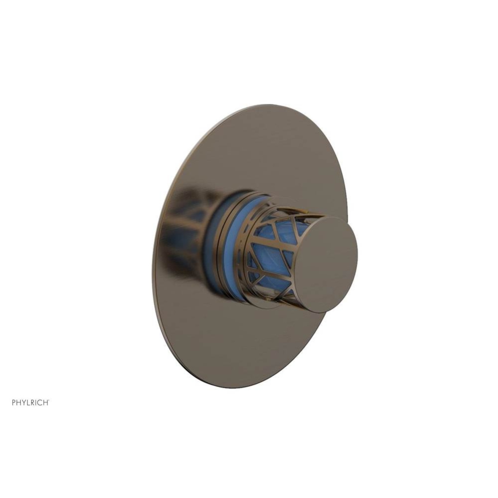 Antique Brass Jolie Round Thermostatic/Pressure Balance Shower Trim With Round Cutaway Handle And