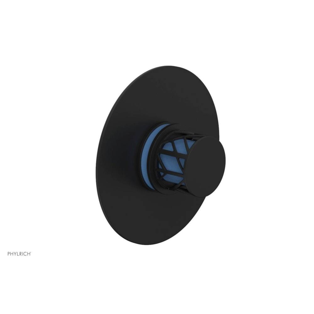 Matte Black Jolie Round Thermostatic/Pressure Balance Shower Trim With Round Cutaway Handle And Li