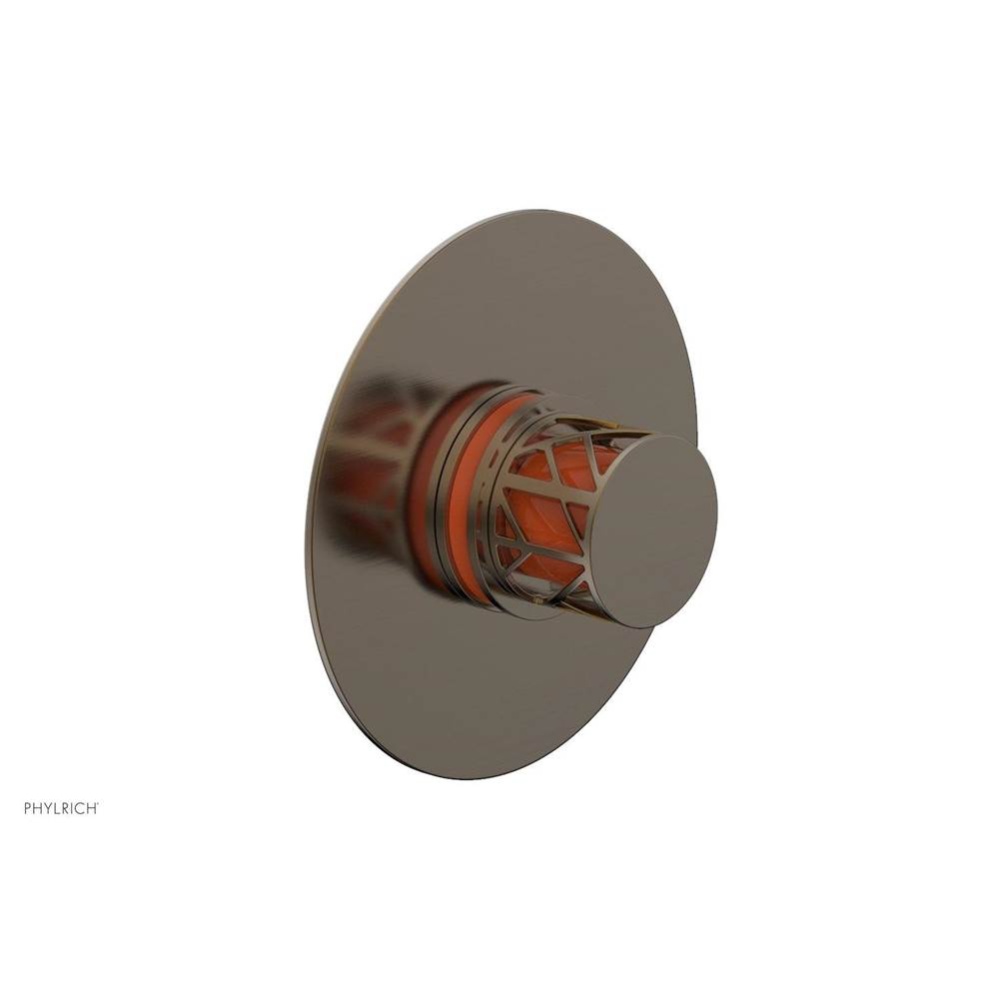 Antique Brass Jolie Round Thermostatic/Pressure Balance Shower Trim With Round Cutaway Handle And