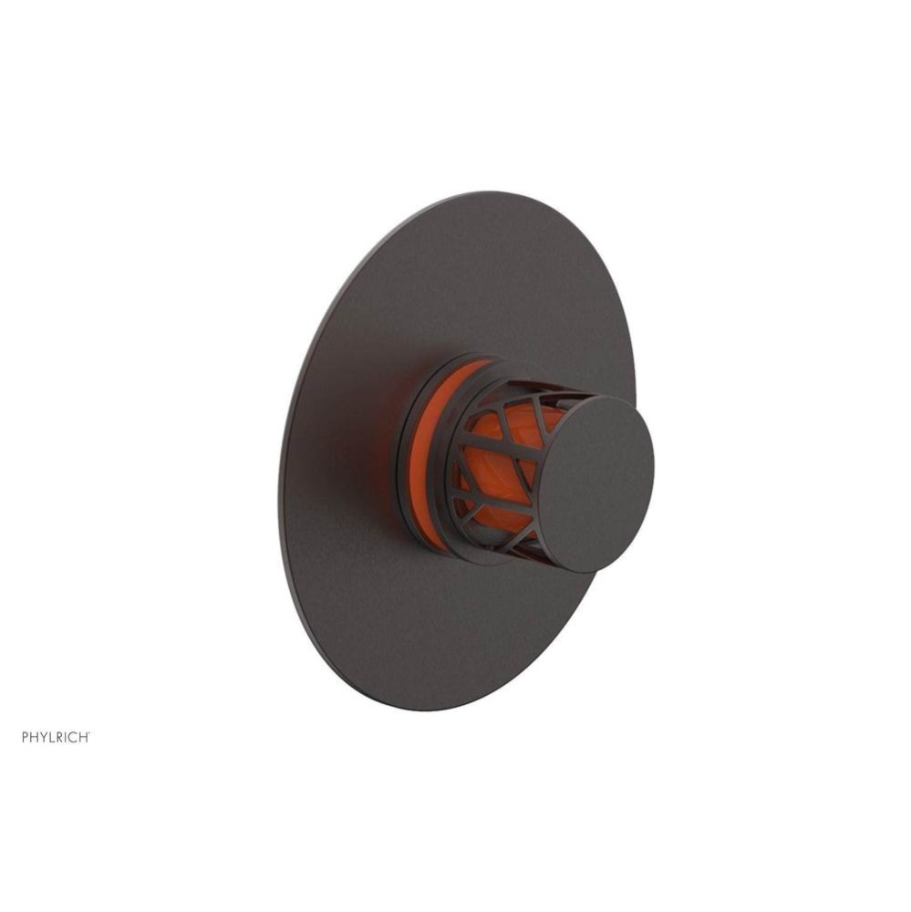 Weathered Copper Jolie Round Thermostatic/Pressure Balance Shower Trim With Round Cutaway Handle A