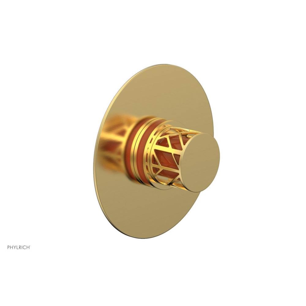 Satin Gold Jolie Round Thermostatic/Pressure Balance Shower Trim With Round Cutaway Handle And Ora