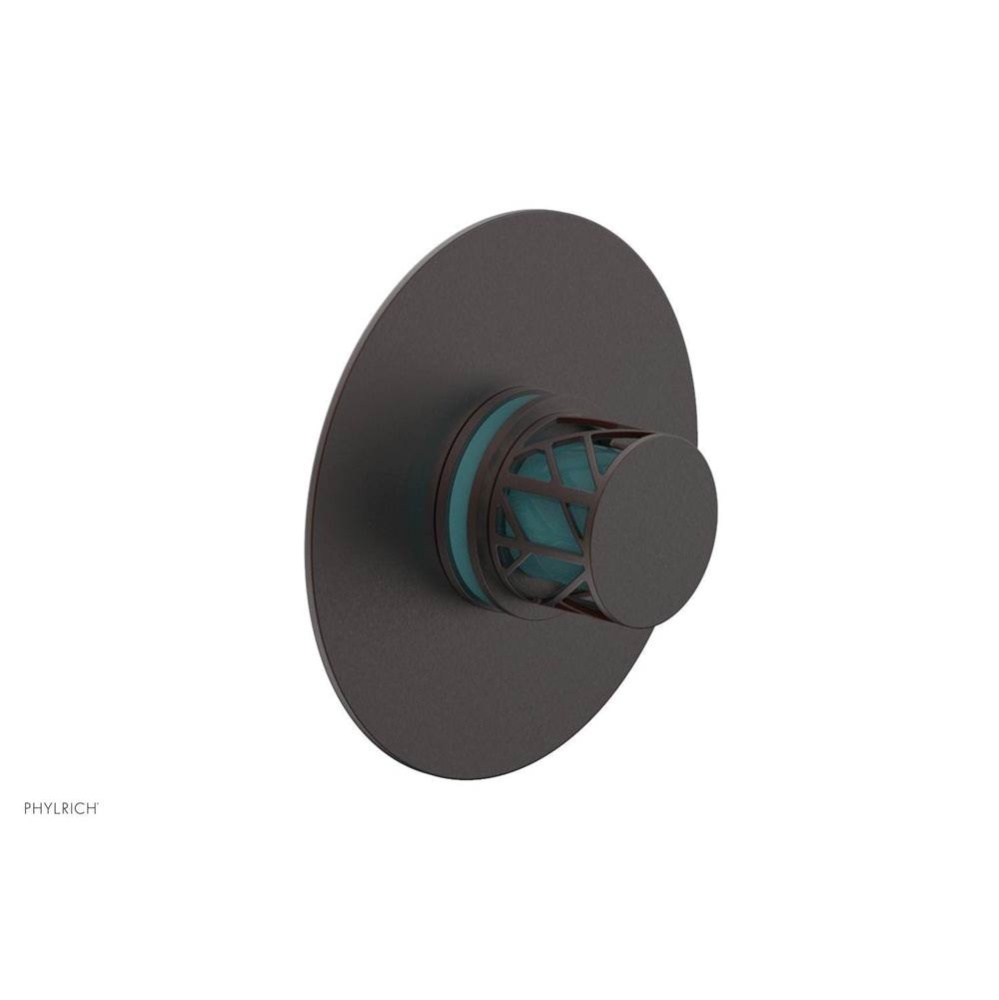Weathered Copper Jolie Round Thermostatic/Pressure Balance Shower Trim With Round Cutaway Handle A