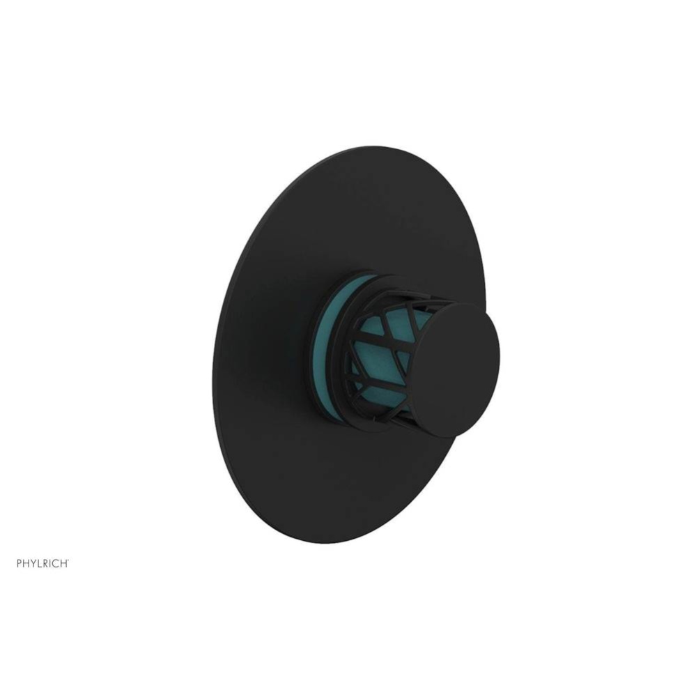 Matte Black Jolie Round Thermostatic/Pressure Balance Shower Trim With Round Cutaway Handle And Tu