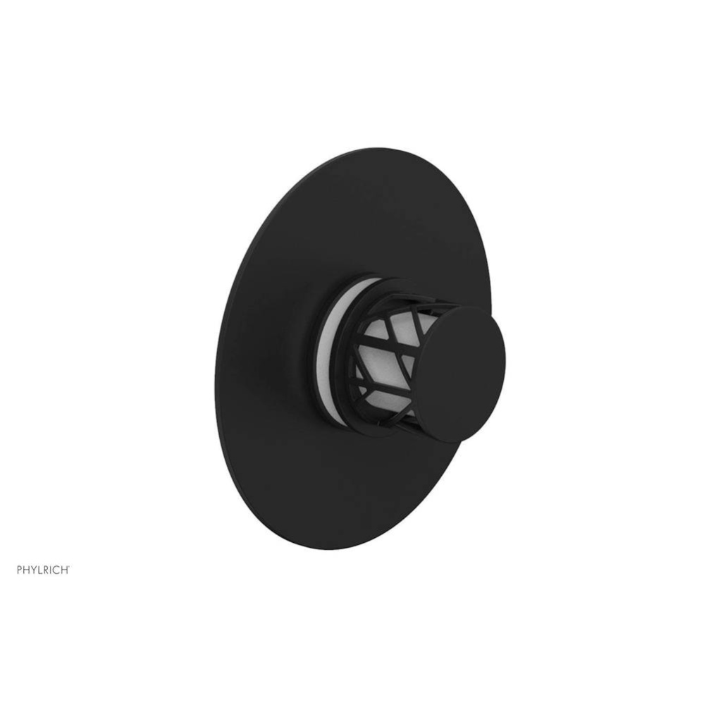 Matte Black Jolie Round Thermostatic/Pressure Balance Shower Trim With Round Cutaway Handle And Gl