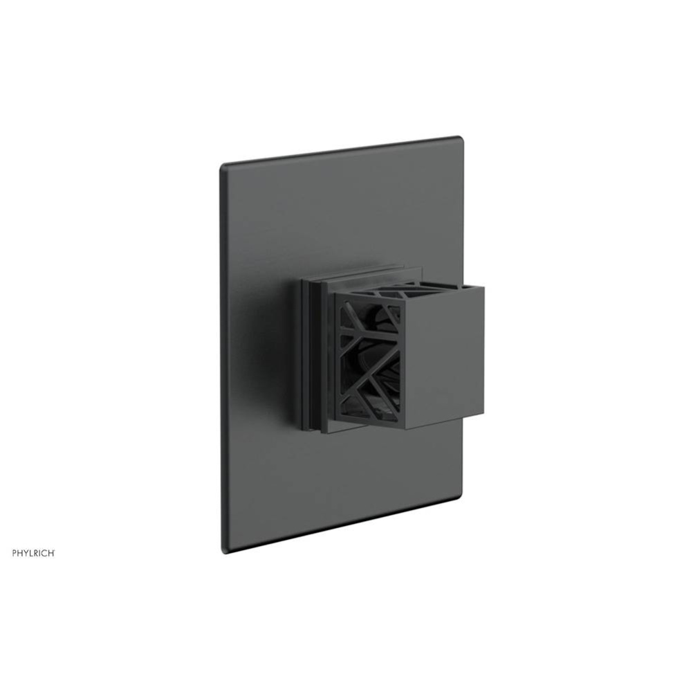 Gunmetal Gray Jolie Square Thermostatic/Pressure Balance Shower Trim With Square Cutaway Handle An
