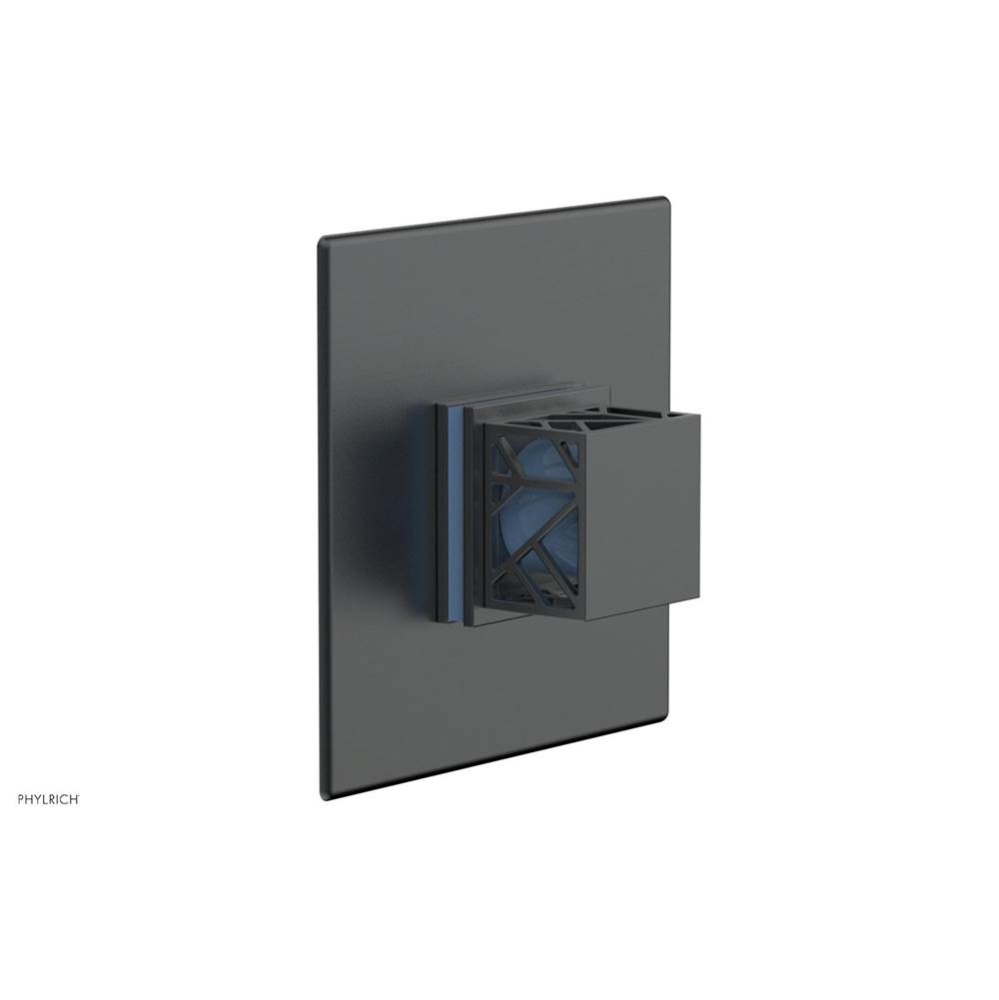 Gunmetal Gray Jolie Square Thermostatic/Pressure Balance Shower Trim With Square Cutaway Handle An