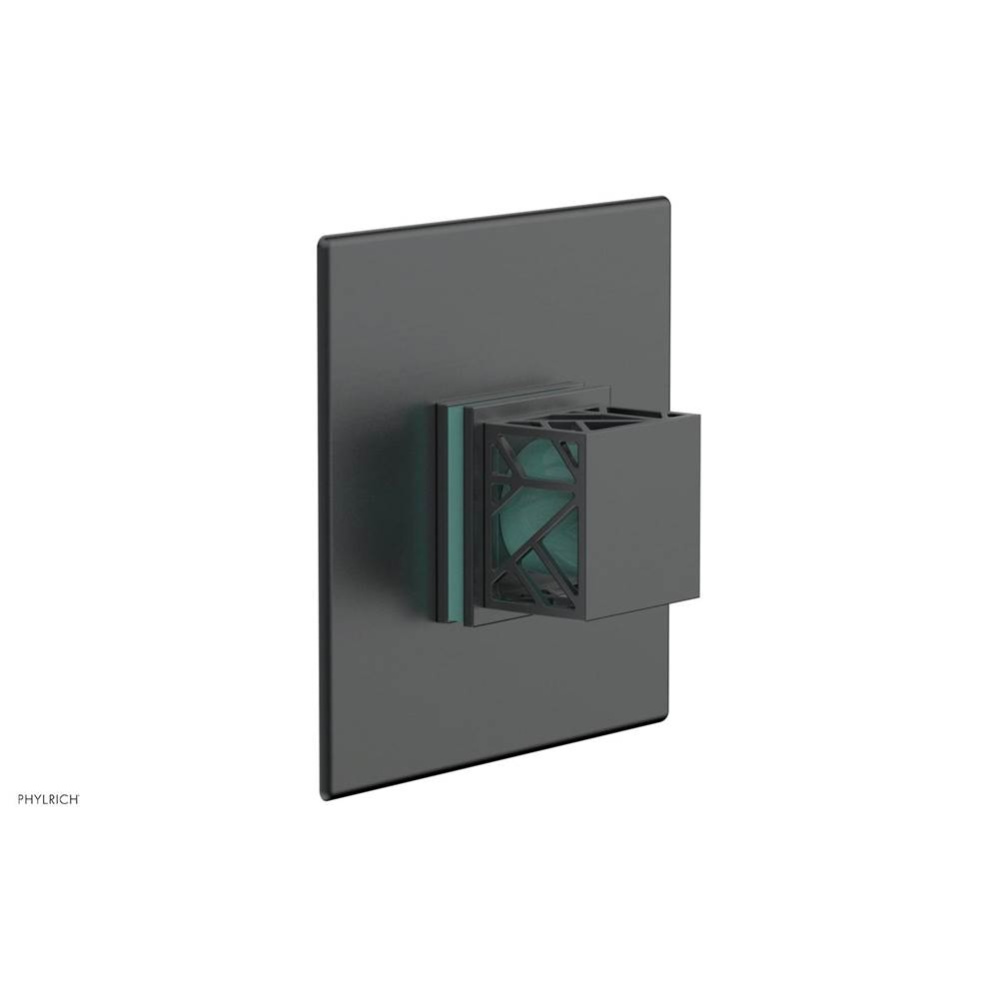 Gunmetal Gray Jolie Square Thermostatic/Pressure Balance Shower Trim With Square Cutaway Handle An