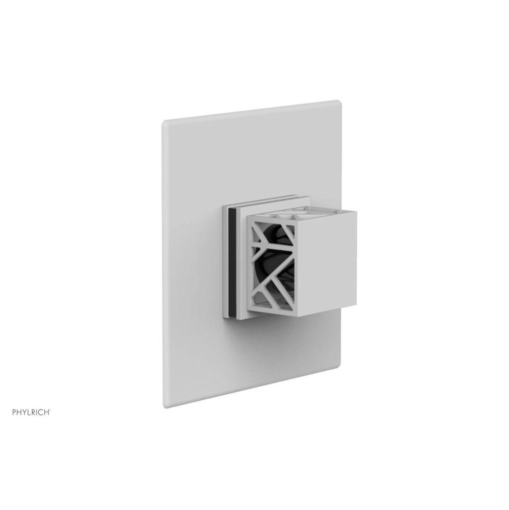 Satin White Jolie Square Thermostatic/Pressure Balance Shower Trim With Square Cutaway Handle And