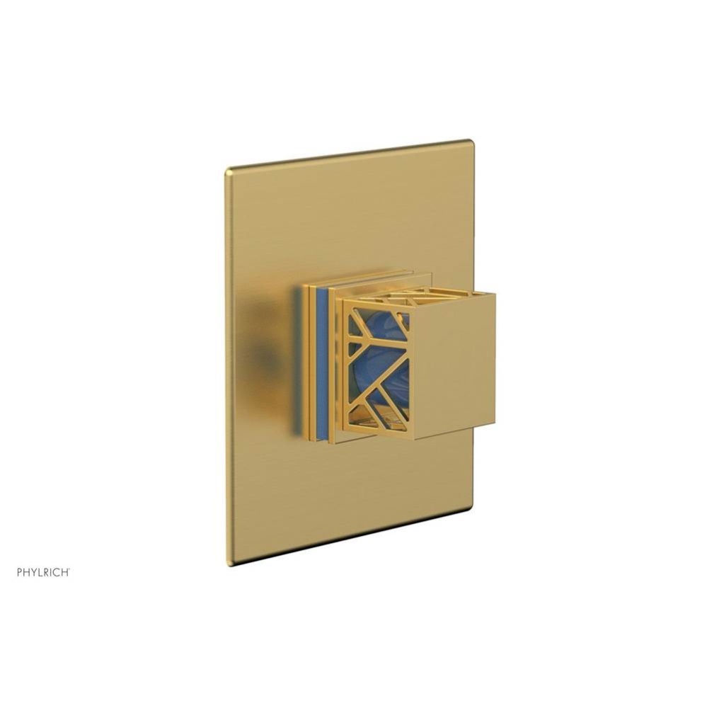 Burnished Gold Jolie Square Thermostatic/Pressure Balance Shower Trim With Square Cutaway Handle A