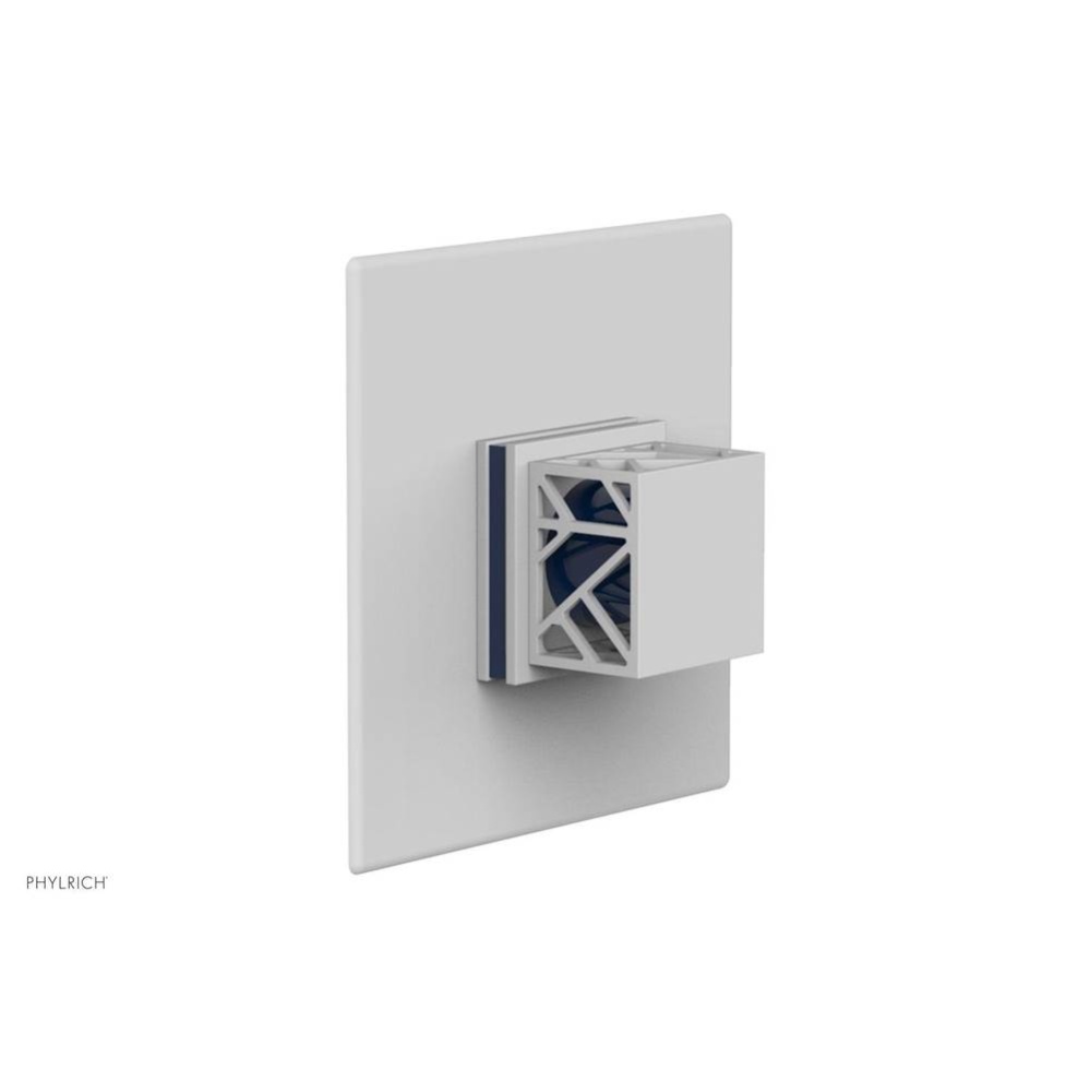 Satin White Jolie Square Thermostatic/Pressure Balance Shower Trim With Square Cutaway Handle And