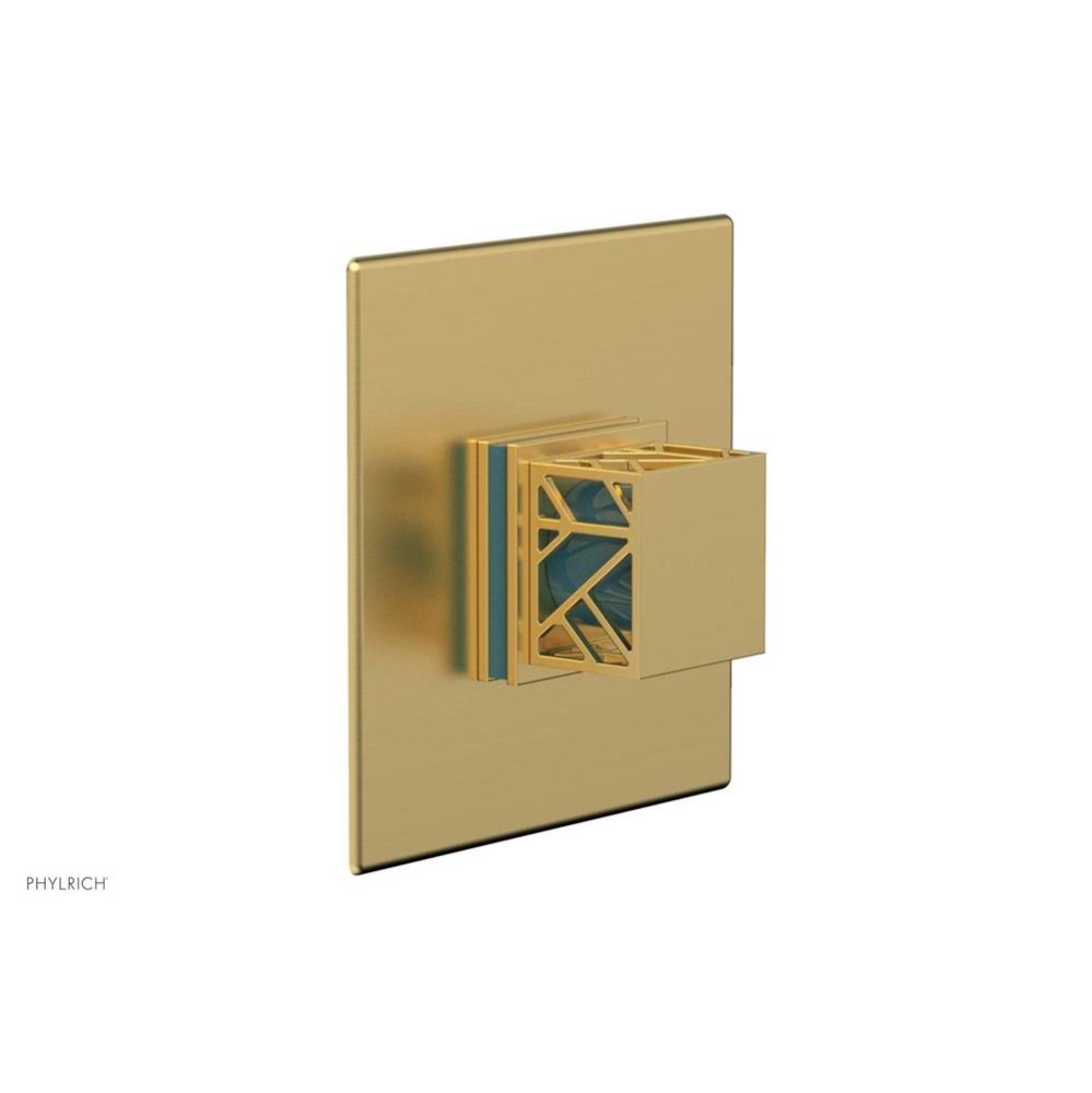 Burnished Gold Jolie Square Thermostatic/Pressure Balance Shower Trim With Square Cutaway Handle A