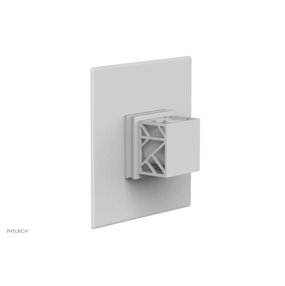 Satin White Jolie Square Thermostatic/Pressure Balance Shower Trim With Square Cutaway Handle And