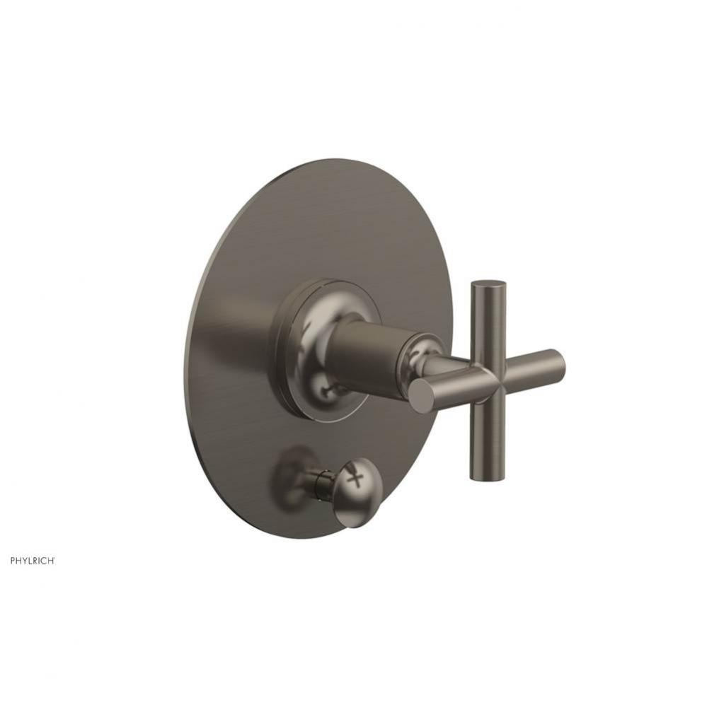 Pb Shower Plate W Div Set Cross Hdl Trim