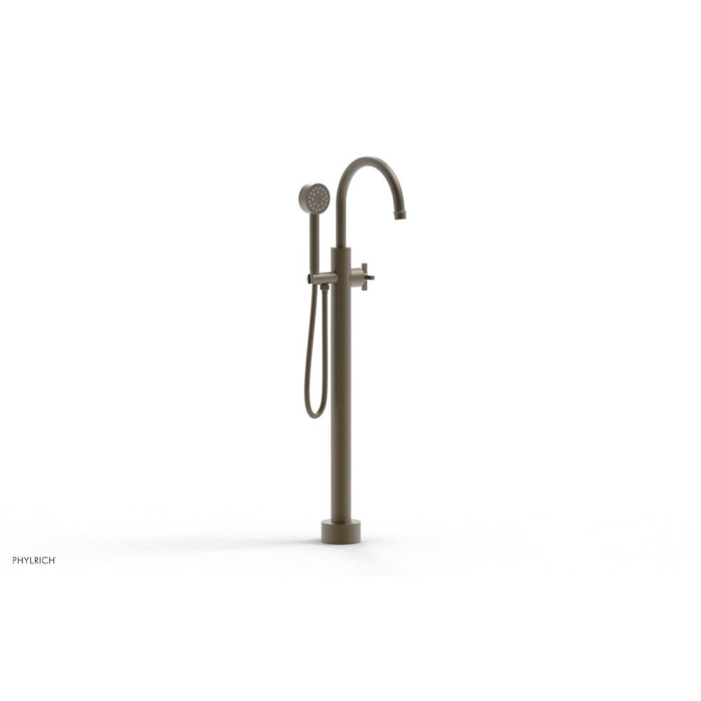 Floor Mounted Tub Filler Cross Hdl W/Handshwr-Tall