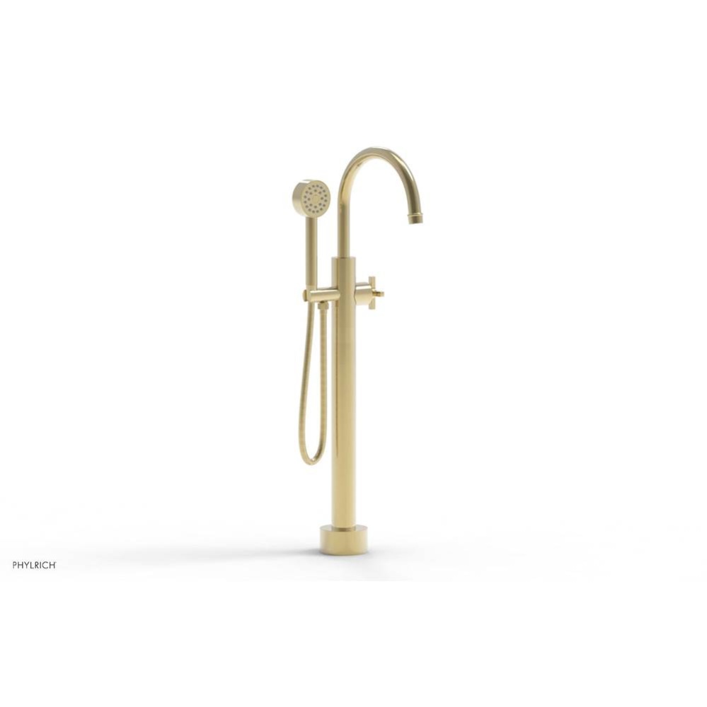 Floor Mounted Tub Filler Cross Hdl W/Handshwr-Short