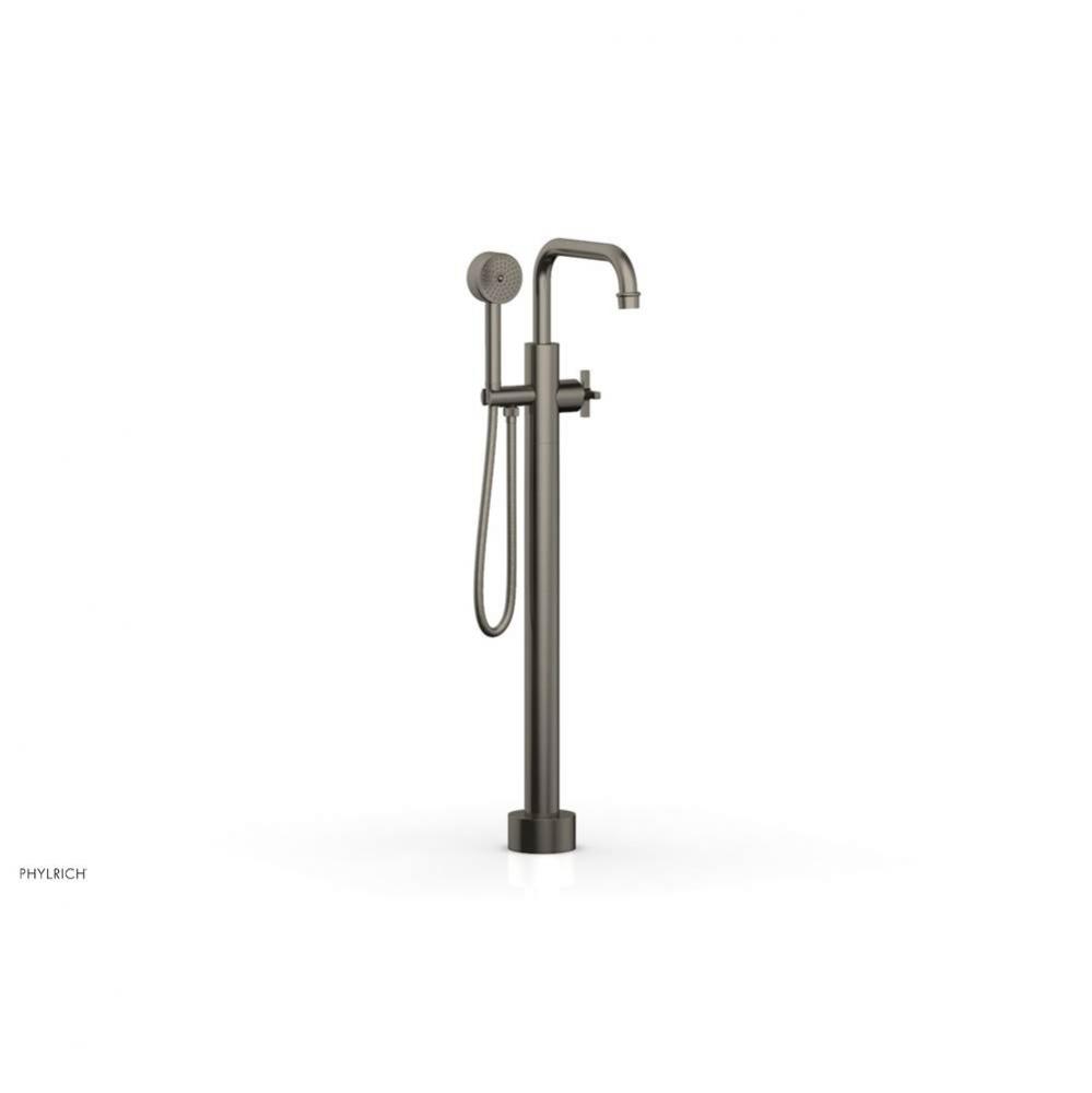 Floor Mount Tub Filler Cross Hdl, Flat Spout