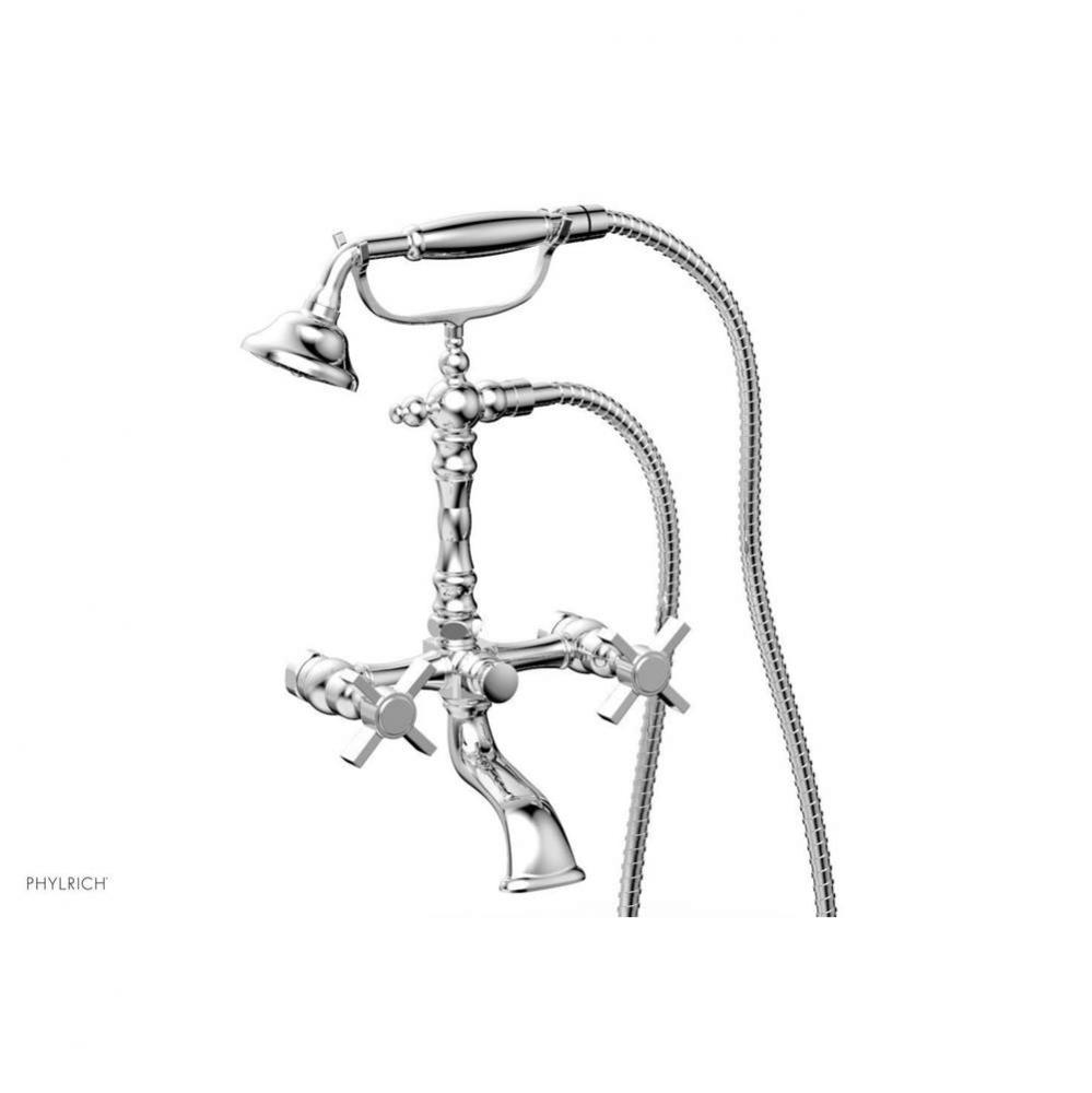 BASIC Exposed Tub & Hand Shower - Blade Cross Handle K2393-08