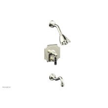 Phylrich 161-31/015X030 - Pb Tub & Shower Trim Kit Scalloped Plate, Marble Lever Hdl
