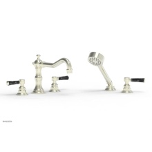 Phylrich 161-50/015X030 - Deck Tub Set Trim, W/ Hnd Shwr, Mrbl Lvr Hdls Henri