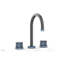 Phylrich 222-01-15GX043 - Gunmetal Gray Jolie Widespread Lavatory Faucet With Gooseneck Spout, Round Cutaway Handles, And Li