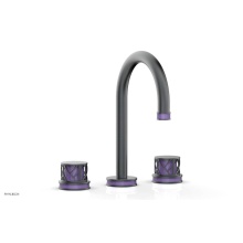 Phylrich 222-01-15GX046 - Gunmetal Gray Jolie Widespread Lavatory Faucet With Gooseneck Spout, Round Cutaway Handles, And Pu