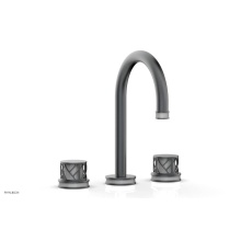 Phylrich 222-01-15GX048 - Gunmetal Gray Jolie Widespread Lavatory Faucet With Gooseneck Spout, Round Cutaway Handles, And Gr