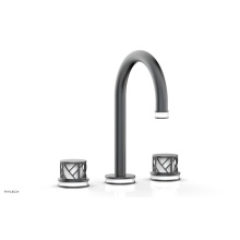 Phylrich 222-01-15GX051 - Gunmetal Gray Jolie Widespread Lavatory Faucet With Gooseneck Spout, Round Cutaway Handles, And Gl