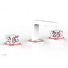 Phylrich 222-02-050X045 - Satin White Jolie Widespread Lavatory Faucet With Rectangular Low Spout, Square Cutaway Handles, A