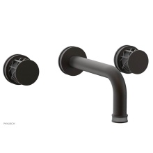Phylrich 222-56/10BX048 - Oil Rubbed Bronze Jolie Two Handle Wall Tub Set With Tubular Spout, Round Cutaway Handles, And Gre