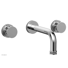 Phylrich 222-56/026X048 - Polished Chrome Jolie Two Handle Wall Tub Set With Tubular Spout, Round Cutaway Handles, And Grey