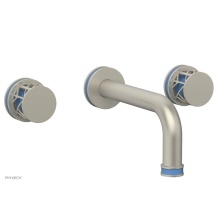 Phylrich 222-56/15BX043 - Burnished Nickel Jolie Two Handle Wall Tub Set With Tubular Spout, Round Cutaway Handles, And Ligh