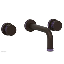 Phylrich 222-56/11BX046 - Antique Bronze Jolie Two Handle Wall Tub Set With Tubular Spout, Round Cutaway Handles, And Purple