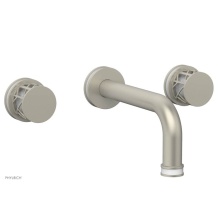 Phylrich 222-56-15BX051 - Burnished Nickel Jolie Two Handle Wall Tub Set With Tubular Spout, Round Cutaway Handles, And Glos