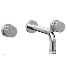 Phylrich 222-56-026X051 - Polished Chrome Jolie Two Handle Wall Tub Set With Tubular Spout, Round Cutaway Handles, And Gloss