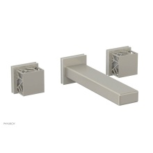 Phylrich 222-57-15BX051 - Burnished Nickel Jolie Two Handle Wall Tub Set With Rectangular Spout, Square Cutaway Handles, And