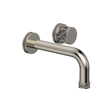 Phylrich 222-15/014X048 - Polished Nickel Jolie Single Handle Wall Faucet With Tubular Spout, Round Cutaway Handles, And Gre