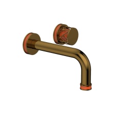 Phylrich 222-15-002X042 - French Brass (Living Finish) Jolie Single Handle Wall Faucet With Tubular Spout, Round Cutaway Han