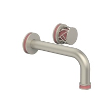 Phylrich 222-15/15BX045 - Burnished Nickel Jolie Single Handle Wall Faucet With Tubular Spout, Round Cutaway Handles, And Pi