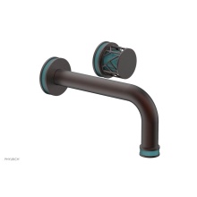 Phylrich 222-15-05WX049 - Weathered Copper Jolie Single Handle Wall Faucet With Tubular Spout, Round Cutaway Handles, And Tu