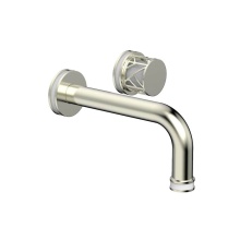 Phylrich 222-15-015X051 - Satin Nickel Jolie Single Handle Wall Faucet With Tubular Spout, Round Cutaway Handles, And Gloss