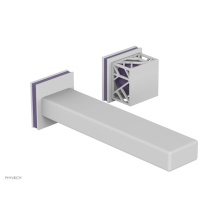 Phylrich 222-16-050X046 - Satin White Jolie Single Handle Wall Faucet With Rectangular Spout, Square Cutaway Handles, And Pu